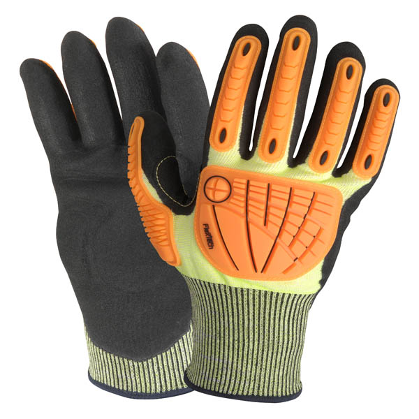 I2469 Wells Lamont FlexTech™ Hi-Viz A4 Impact  Resistant Glove with Nitrile Palm Grip